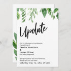 Watercolor Greenery Postponed Wedding Update Card