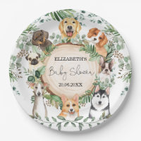 Watercolor Greenery Puppy Dog Baby Shower Pawty