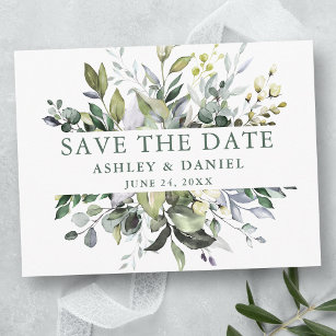 Fall Tree Wedding Save the Date Cards with Leaves