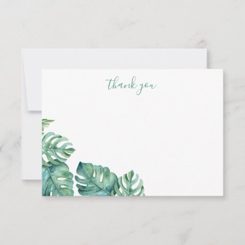 Watercolor Greenery Thank You Stationery Note Card