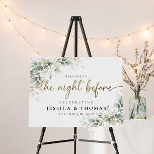 Watercolor Greenery the night before foam board