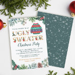 Watercolor Greenery Ugly Sweater Christmas Party Invitation<br><div class="desc">Watercolor Greenery Ugly Sweater Christmas Party Invitation</div>