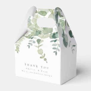 Watercolor Greenery Wedding  Favor Boxes