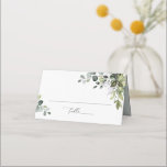 Watercolor Greenery Wedding Folded Place Card<br><div class="desc">Designed to coordinate with our Boho Greenery wedding collection,  this customizable folded place card features watercolor greenery branches with a classy serif black text monogram on the back. Matching items available.</div>