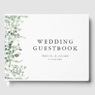 watercolor greenery wedding guestbook