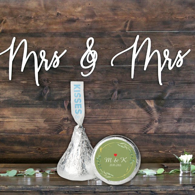 Watercolor Greenery Wedding Hershey's Kisses Favor (Watercolor Greenery Wedding Hershey's Kisses Favor)