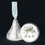 Watercolor Greenery Wedding Initials Sage Green Hershey®'s Kisses®<br><div class="desc">Watercolor Botanical Greenery Wedding Bride and Groom Initials Chocolate Candy includes eucalyptus leaves,  green botanical foliage,  dusty blue leaves and other beautiful botanical greenery. Sage Green Text.</div>