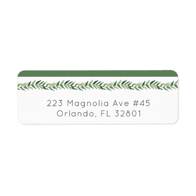 Watercolor Greenery Wedding Labels (Front)