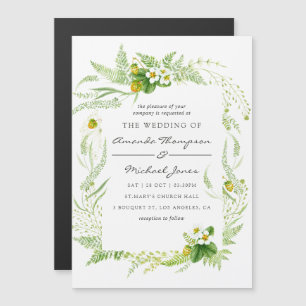 Watercolor Greenery Wedding Magnetic Invitation