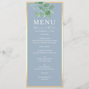 Watercolor Greenery Wedding Menu