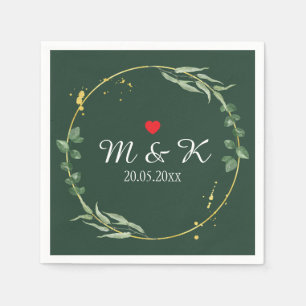 Watercolor Greenery Wedding Napkins
