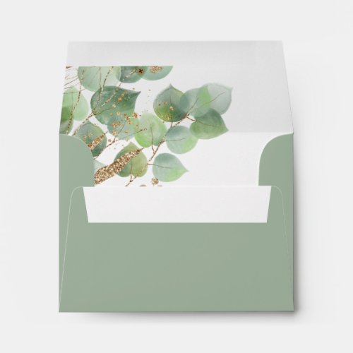 Watercolor Greenery Wedding Return  Address Envelope