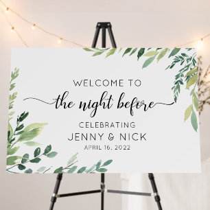 Watercolor Greenery Wedding Welcome Foam Board
