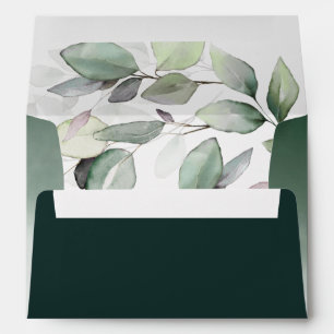 Watercolor Greenery with Your Return Address Envelope