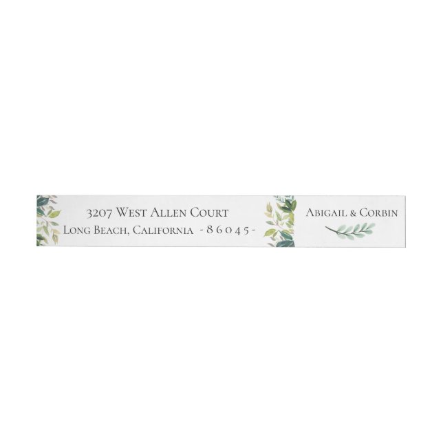 Watercolor Greenery Wrap Around Label (Individual)