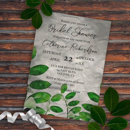 Watercolor Greenery & Wrinkled Paper Bridal Shower