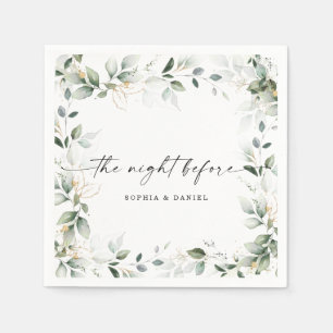 Watercolor GreeneryRehearsal Dinner Night Before Napkins