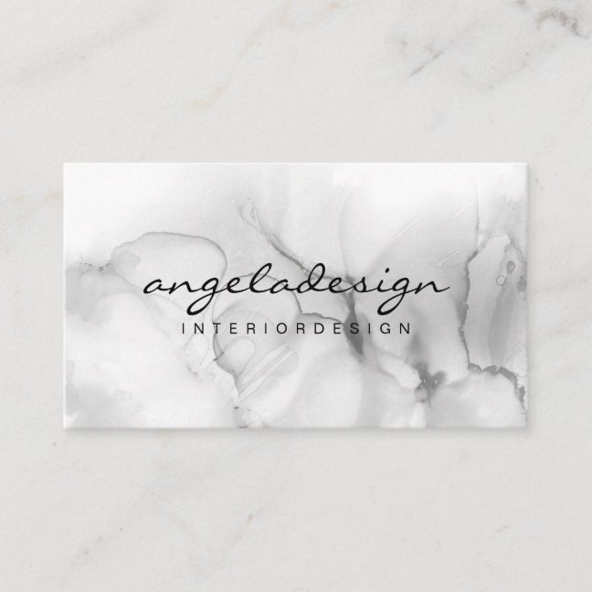 Watercolor grey black white business card