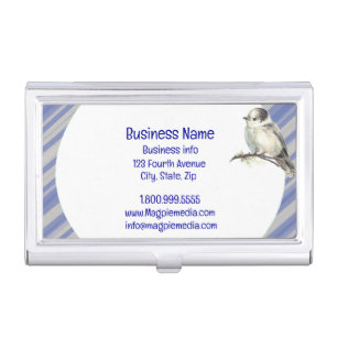 Watercolor Grey Jay Bird Wildlife Nature Art Business Card Case