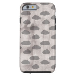 Watercolor Grey Modern Cloud Pattern Tough iPhone 6 Case