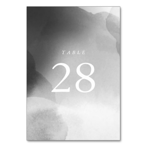 Watercolor Grey Ombre Forever Modern Wedding Table Number