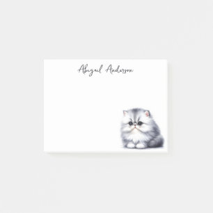 Watercolor Grey Persian Kitten Cute Cat Post-it Notes