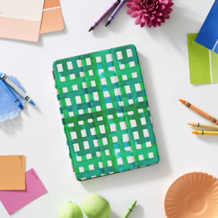 Watercolor grid – green iPad pro cover