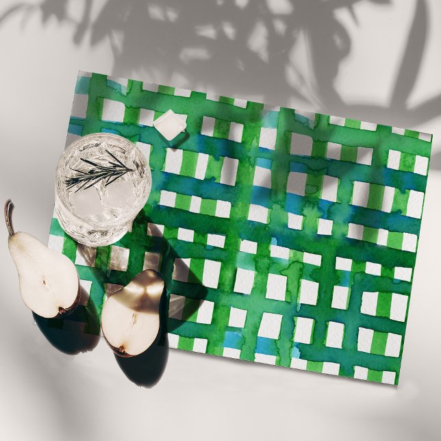 Watercolor grid – green placemat (Creator Uploaded)