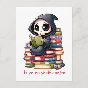 Watercolor Grim Reaper Book Lover  Postcard