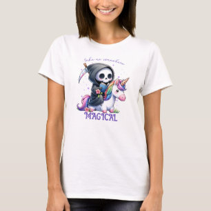 Watercolor Grim Reaper Book Lover  T-Shirt