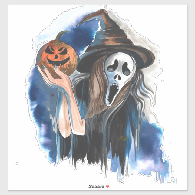 Watercolor Grim Reaper Sticker (Sheet)