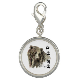 Watercolor Grizzly Bear Wildlife Nature Art Charm