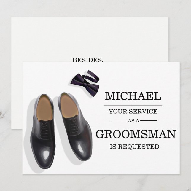 Watercolor Groomsman Groomsmen Request Card (Front/Back)