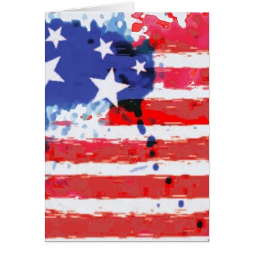 watercolor grunge American Flag Card watercolor grunge American Flag Card