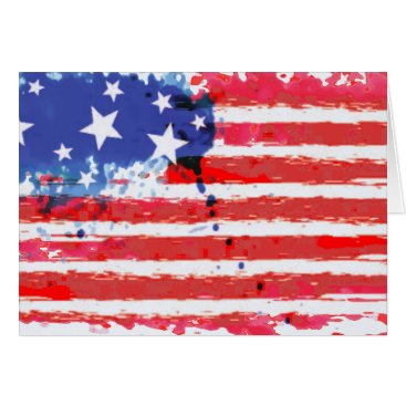 watercolor grunge American Flag Card watercolor grunge American Flag Card