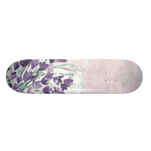Watercolor grunge background with bells skateboard deck