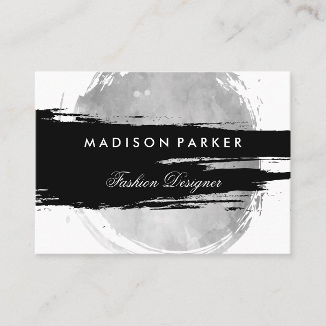 Watercolor Grunge Brushed Business Card (Front)