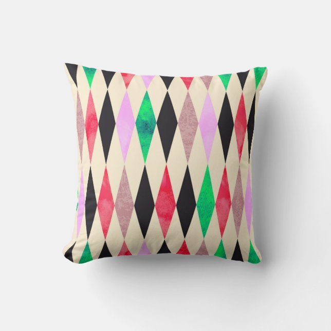 Watercolor grunge event celebration party seamless throw pillow (Front)