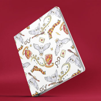 Watercolor Gryffindor™ Hedwig Pattern 3 Ring Binder by harrypotter at Zazzle