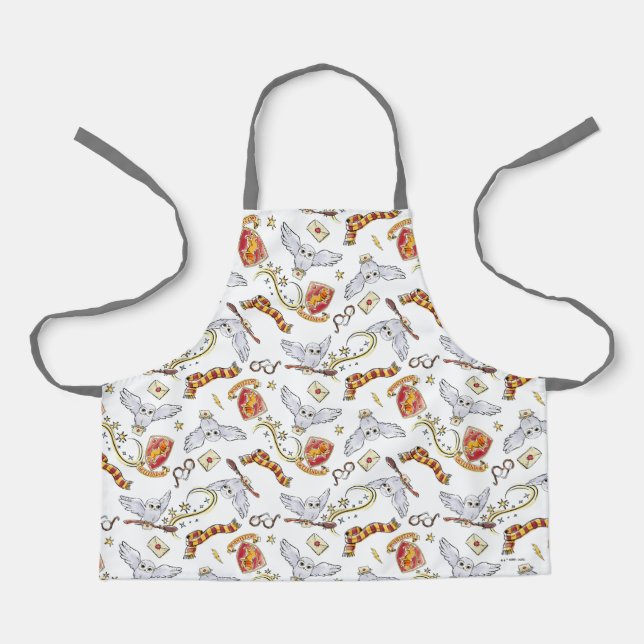 Watercolor GRYFFINDOR™ Hedwig Pattern Apron (Front)