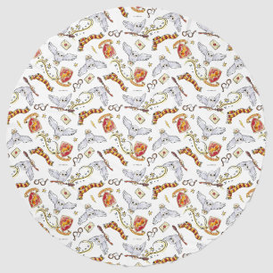 Watercolor GRYFFINDOR™ Hedwig Pattern Beach Towel