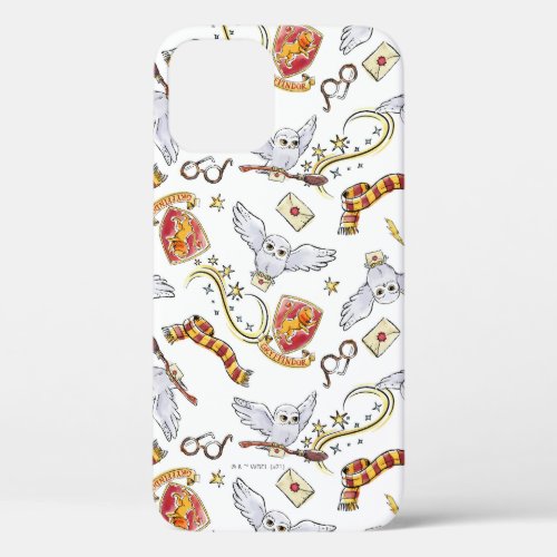 Watercolor GRYFFINDOR Hedwig Pattern iPhone 12 Case
