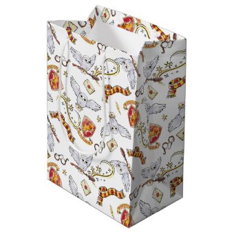 Watercolor GRYFFINDOR™ Hedwig Pattern Medium Gift Bag | Zazzle