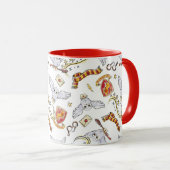 Watercolor GRYFFINDOR™ Hedwig Pattern Mug (Front Right)