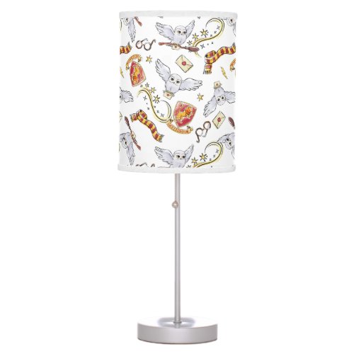 Watercolor GRYFFINDORâ Hedwig Pattern Table Lamp