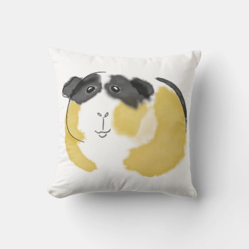 Watercolor Guinea Pig Throw Pillow