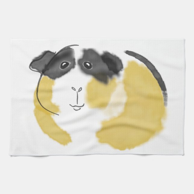Watercolor Guinea Pig Towel (Horizontal)
