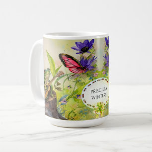 Watercolor Guitar Frog Butterfly Coffee Mug
