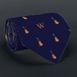 Watercolor Guitar Monogram Initial Midnight Blue Neck Tie<br><div class="desc">Strum the chords of style with our Watercolor Guitar Illustration Tie – a harmonious blend of musical passion and personalized elegance. This tie isn't just an accessory; it's a visual serenade for guitar players, music lovers, and acoustic guitarists who appreciate the artistry of their craft. The meticulously crafted watercolor guitar...</div>
