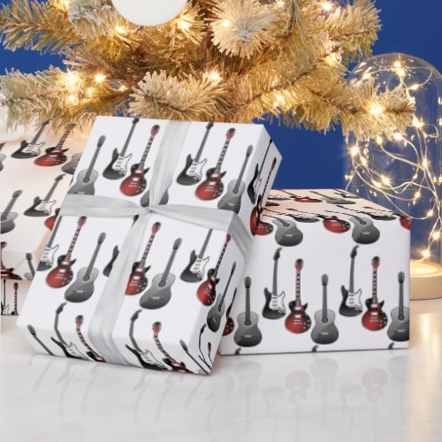 Watercolor Guitar  Music Musician Silhouette Wrapp Wrapping Paper